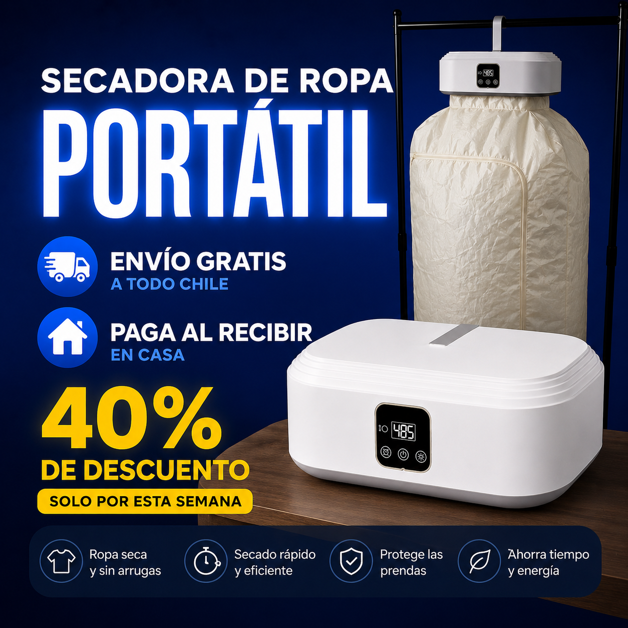 Secadora de ropa portátil