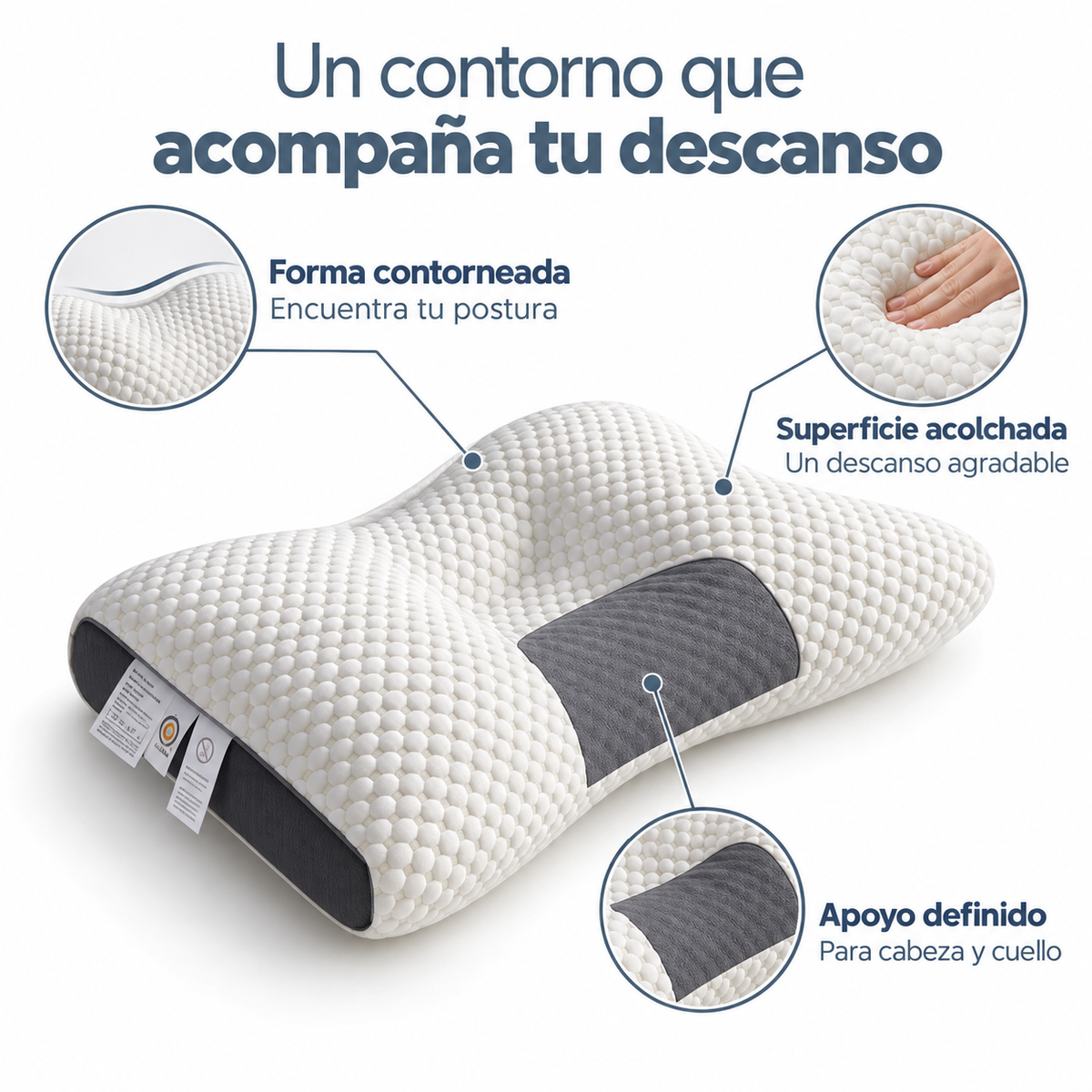 Almohada cervical ergonómica · mecanismo unico