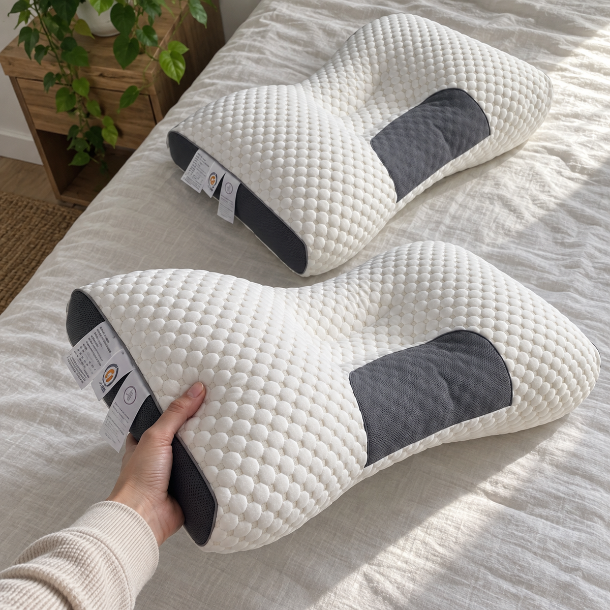 Almohada cervical ergonómica · galeria vista superior