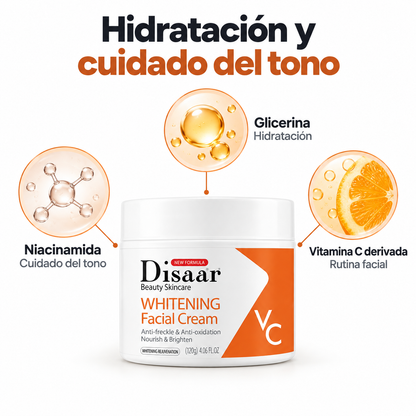 Crema facial Disaar vitamina C · mecanismo unico