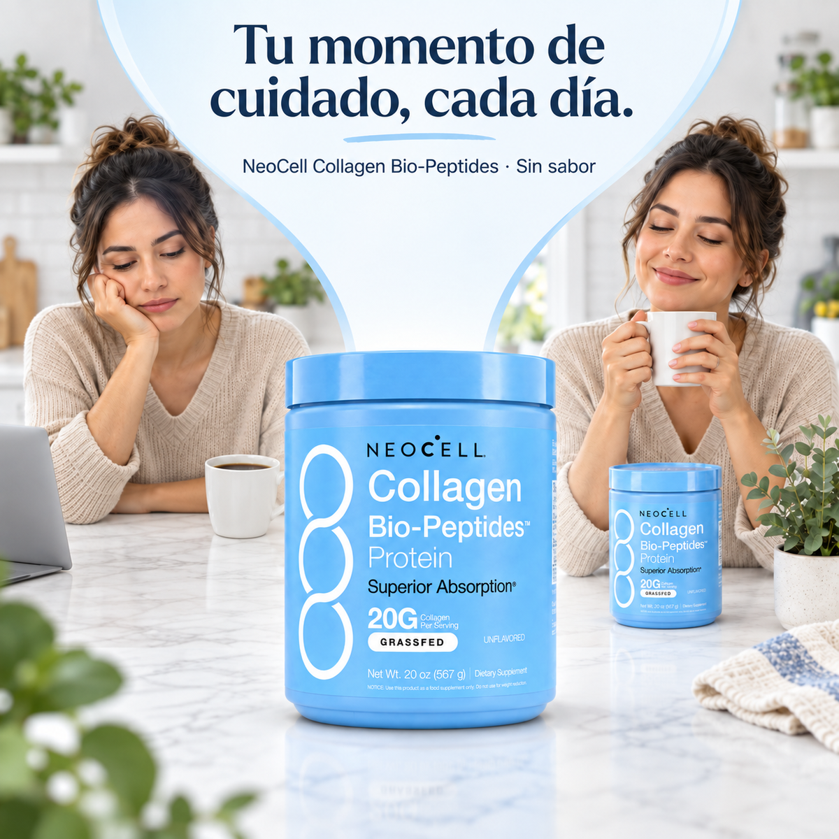 NeoCell Collagen Bio-Peptides en una rutina de cuidado diario