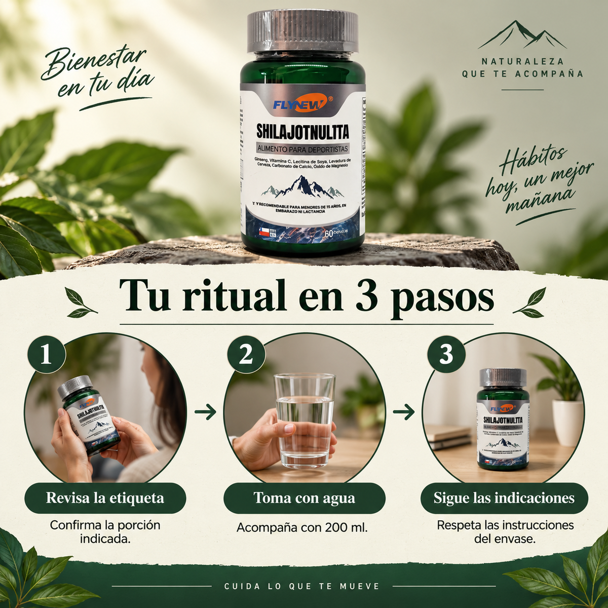 Cómo usar: indicaciones en tres pasos